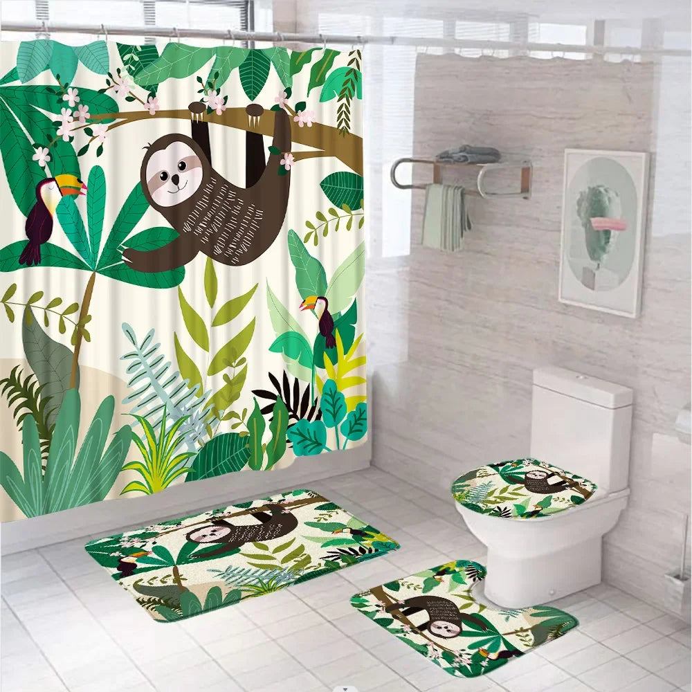 Various Funny Sloth Shower Curtain Set and Bathroom Sets