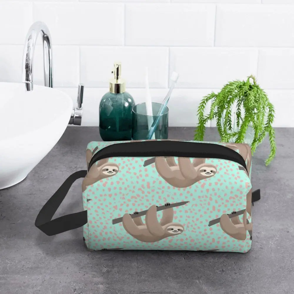 Hanging Sloth Cosmetic Bag