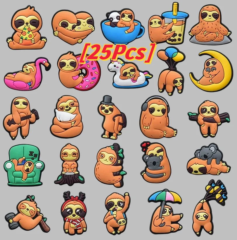 25 Piece Sloth Shoe Accessories