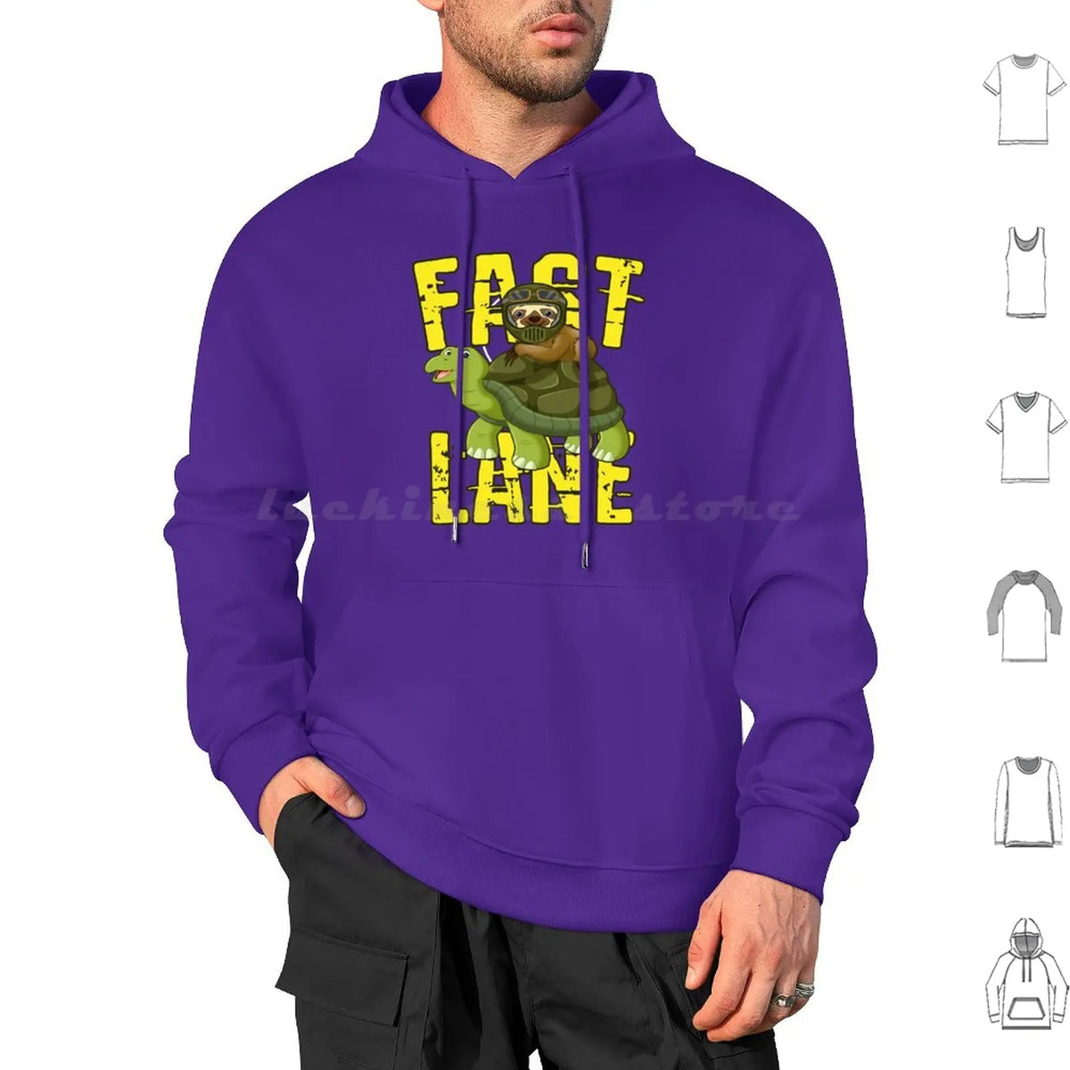 Fast Lane Sloth On Turtle Hoodie