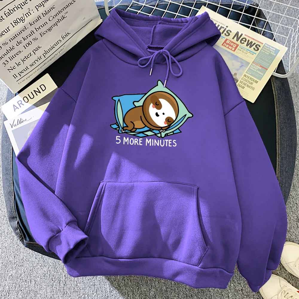5 More Minutes Sleeping Sloth Hoodie