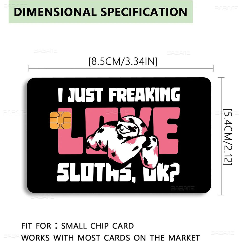 Sloth Sticker To Cover Debit / Credit Cards