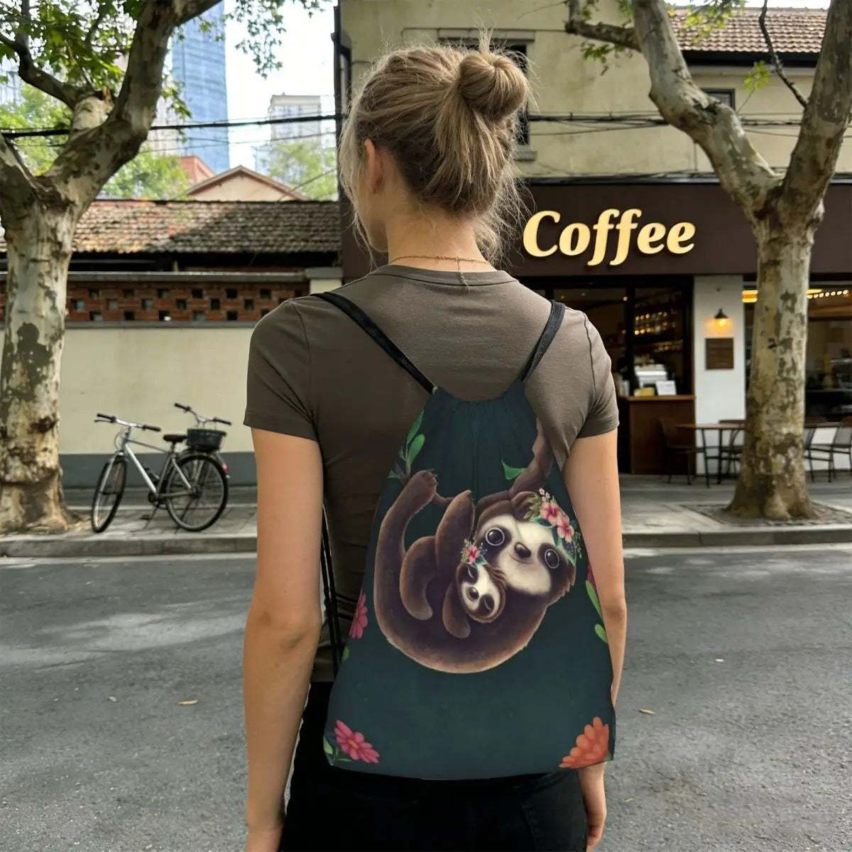 Sloth With Baby Sloth On Branch Backpack