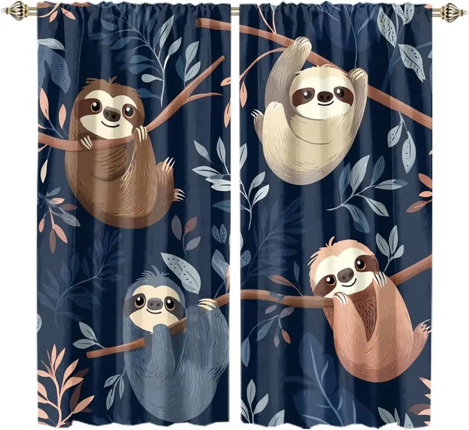 Hanging Sloth Blackout Curtains