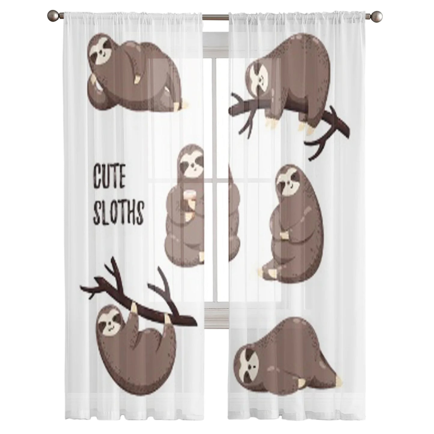 Cute Sloths Curtain