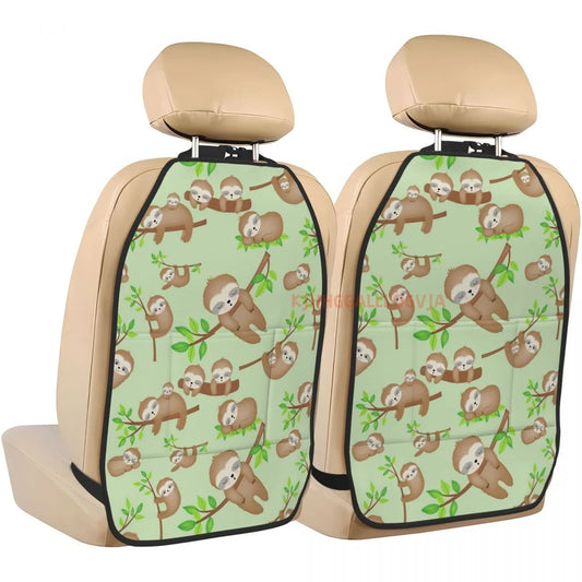 2 Pieces Car Seat Organizers with Anti-kick Storage Mat