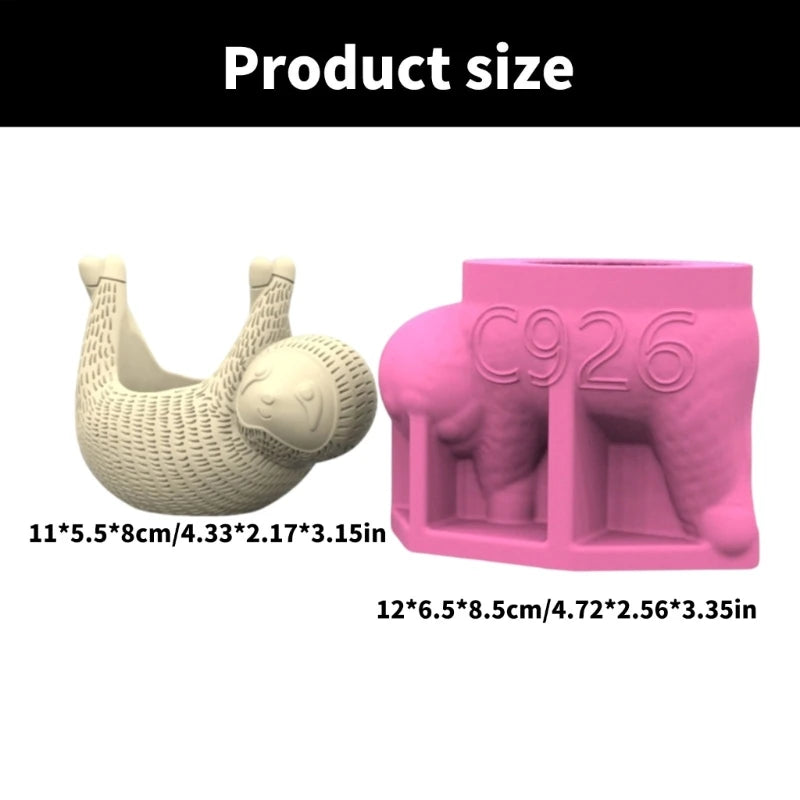 Succulent Planter Sloth Silicone Molds DIY Casting Tool 11cm