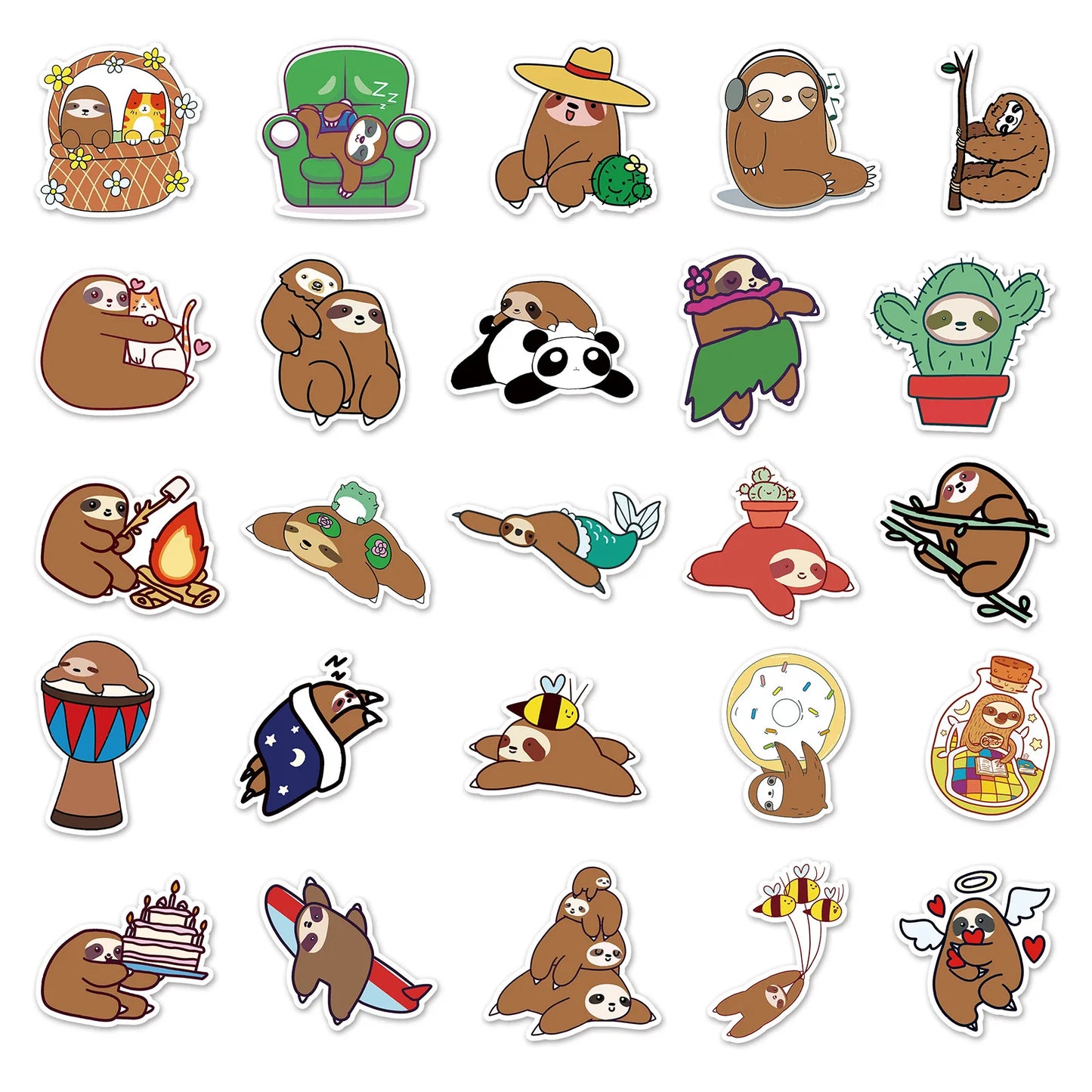 Cartoon Sloth stickers