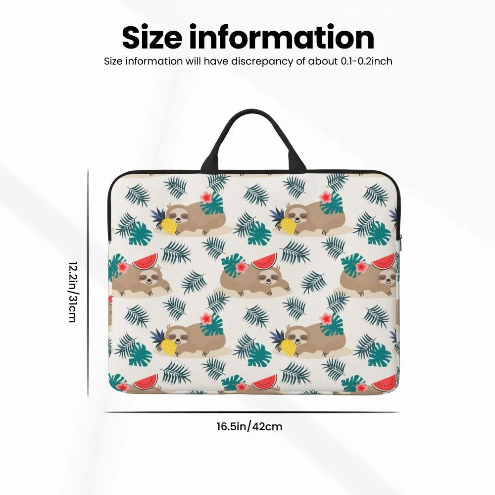 Sloth Watermelon & Pineapple Laptop Bag