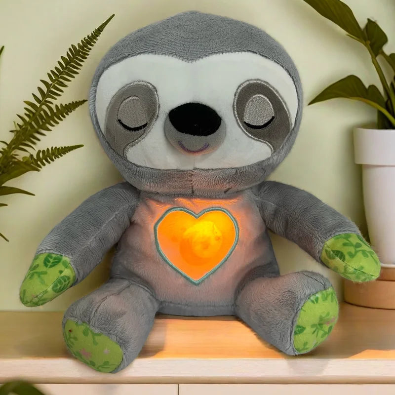 Cute Breathing Sloth Plush Toy Baby Sleep Companion Sound and Light Plushie