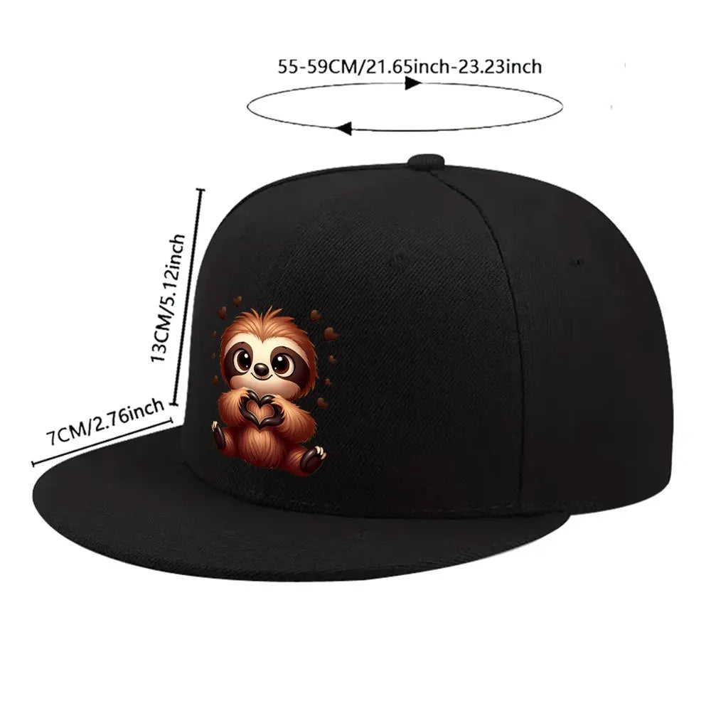 Cute Sloth Love Heart Design Baseball Cap