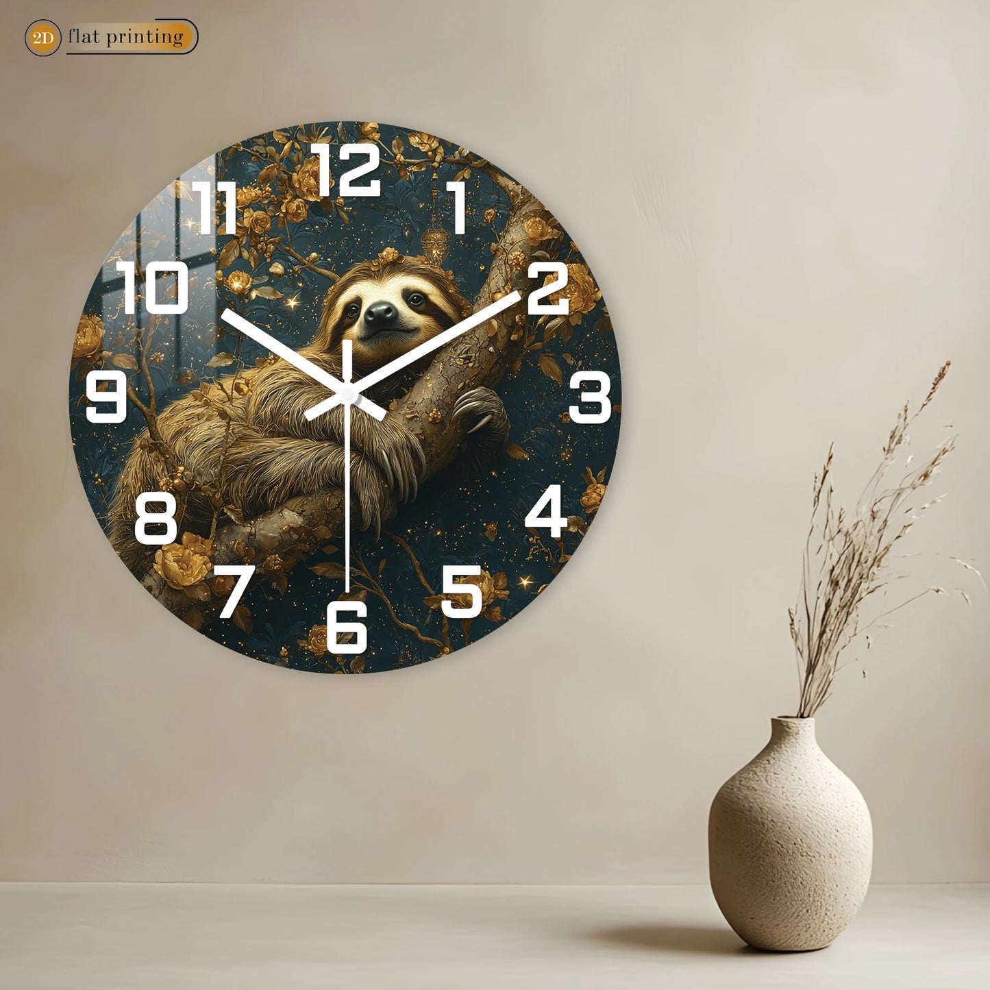 Sloth On A Branch Wall Clock