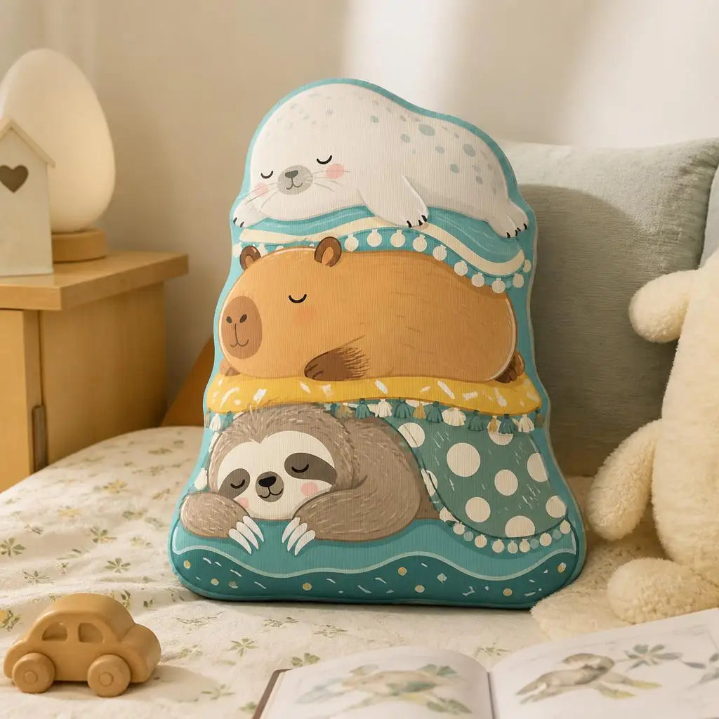 Sleeping Sloth Animal Stack Pillow