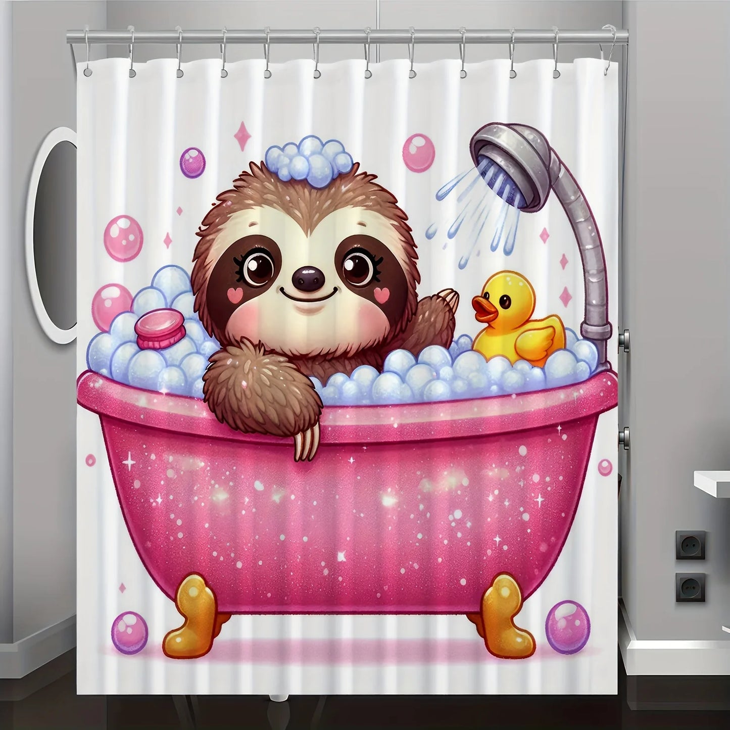 Bathtub Sloth Shower Curtain