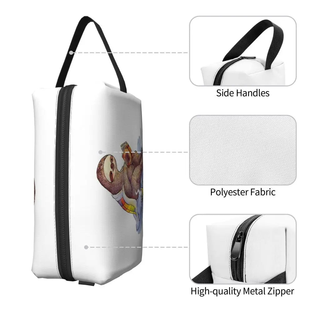 Reading Sloth Cosmetic Bag
