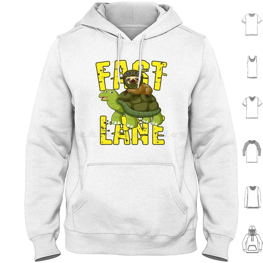 Fast Lane Sloth On Turtle Hoodie