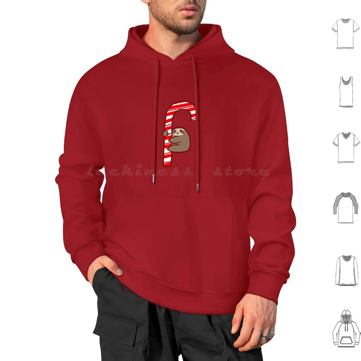Sloth & Candy Cane Christmas Hoodie