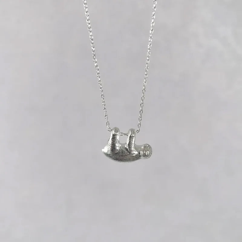 Cute Sloth Hanging Upside Down Necklace