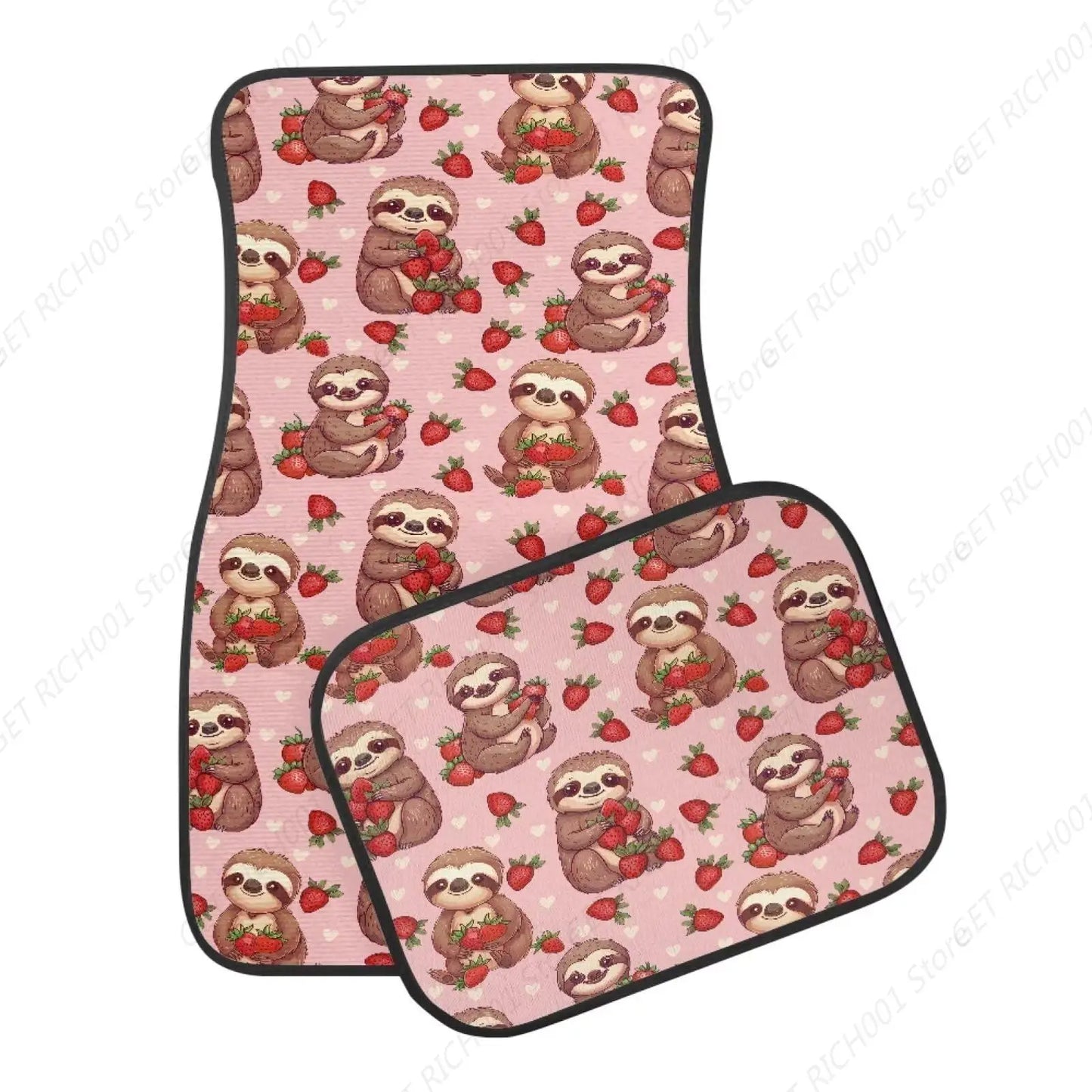 Sloth Strawberry Car Mats