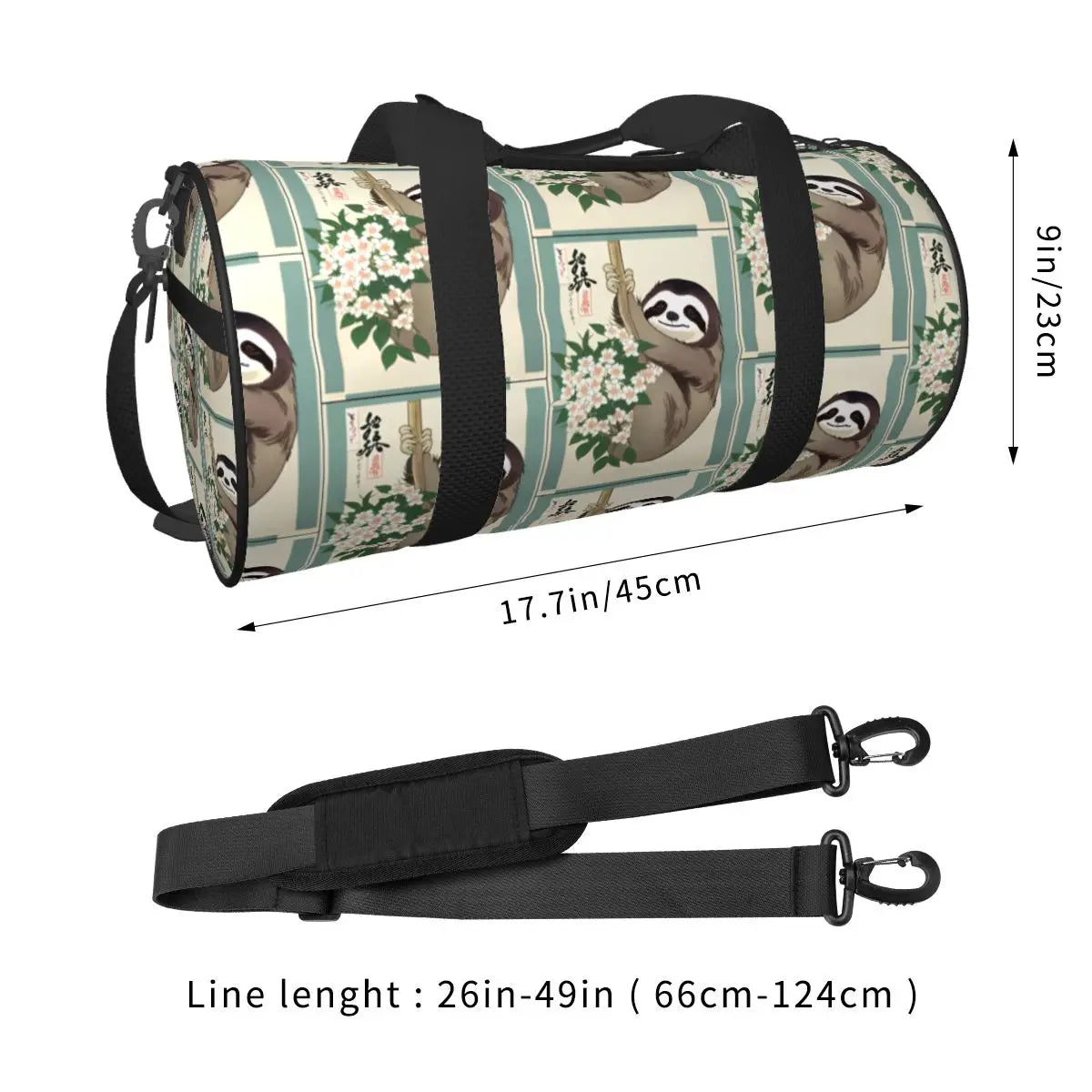 Sloth With Flowers Sports Bags