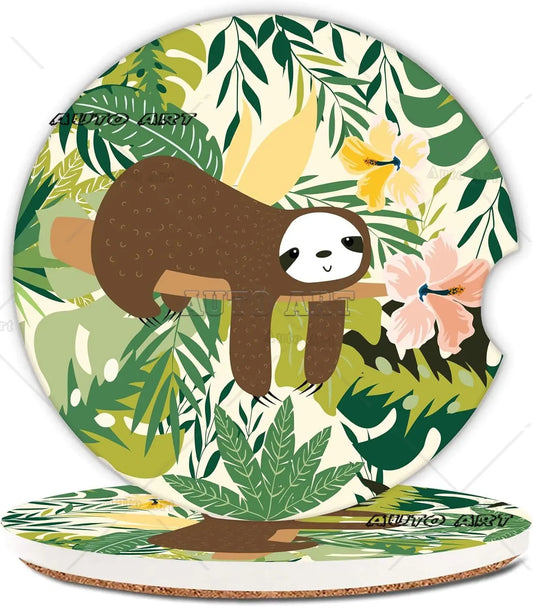 Sloth Car Cup Holder Coasters