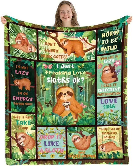 I Just Freaking Love Sloths Ok Blanket