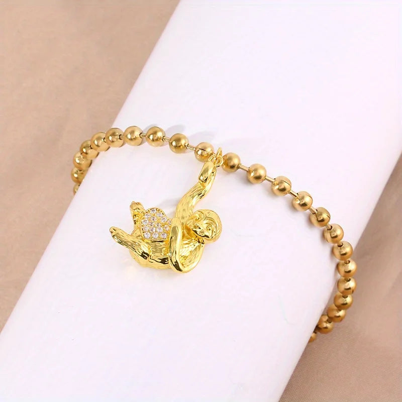 Exquisite Love Sloth Round Bead Bracelet