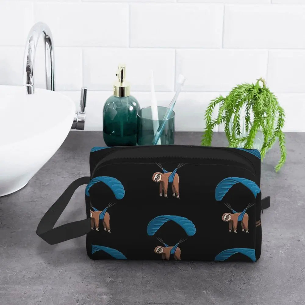 Paragliding Sloth Cosmetic Bag