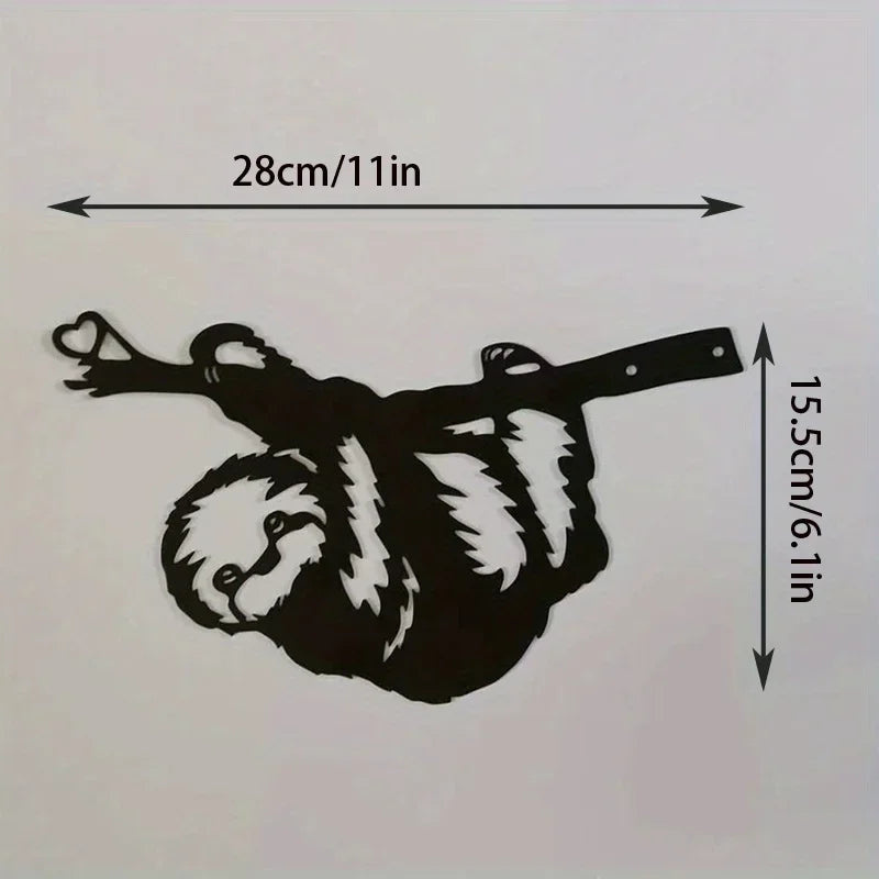 Sloth On A Branch Steel Silhouette