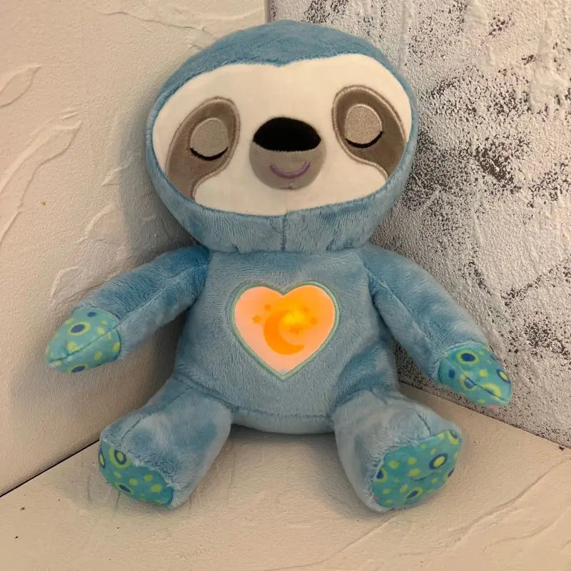 Cute Breathing Sloth Plush Toy Baby Sleep Companion Sound and Light Plushie