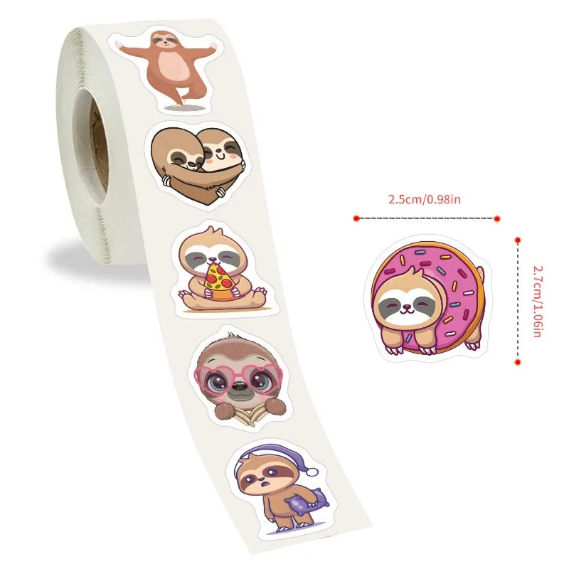 500 Piece Sloth Stickers