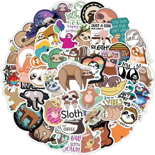 50 Piece Sloth Stickers