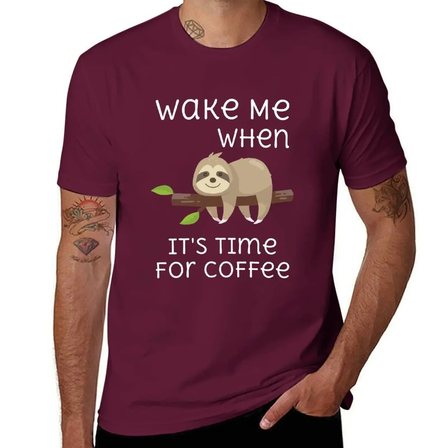 Wake Me When It's Time For Coffee Sloth T-Shirt