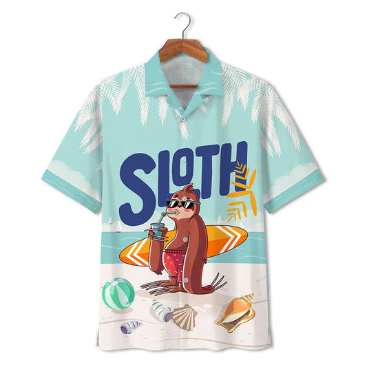 Short Sleeve Sloth Theme Shirt product photo