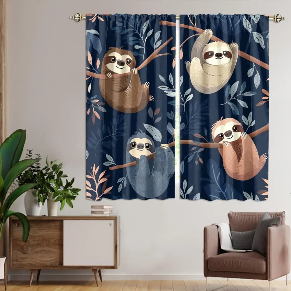 Hanging Sloth Blackout Curtains