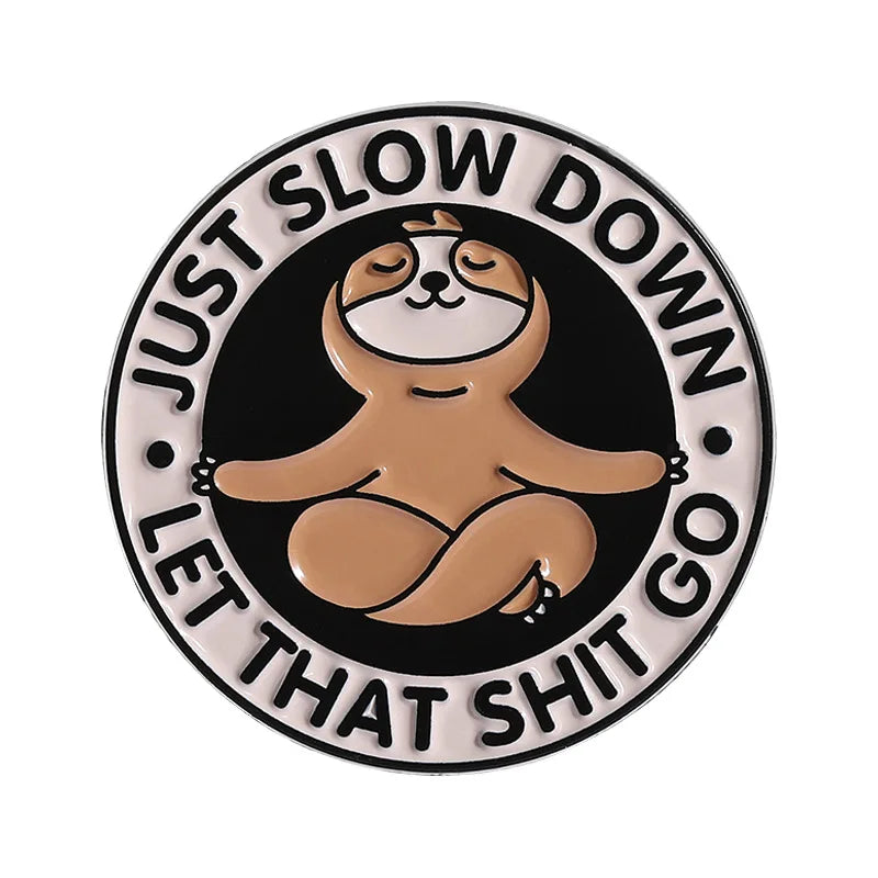 Cartoon Sloth Enamel Pin Badges