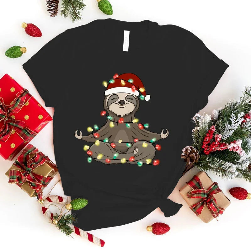 Christmas Fairy Lights Sloth T-Shirt