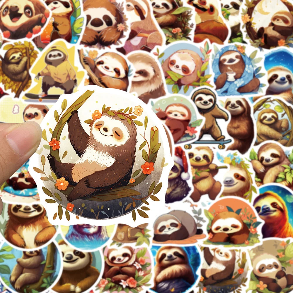 Funny Sloth Anime Stickers