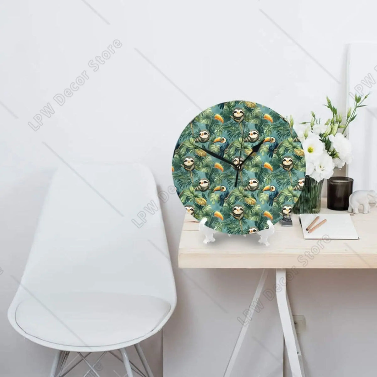 Taucan & Sloth Wall Clock Battery Operated