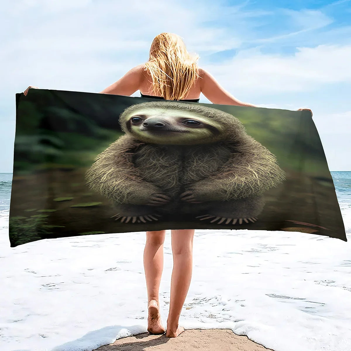 Sitting Sloth Towel