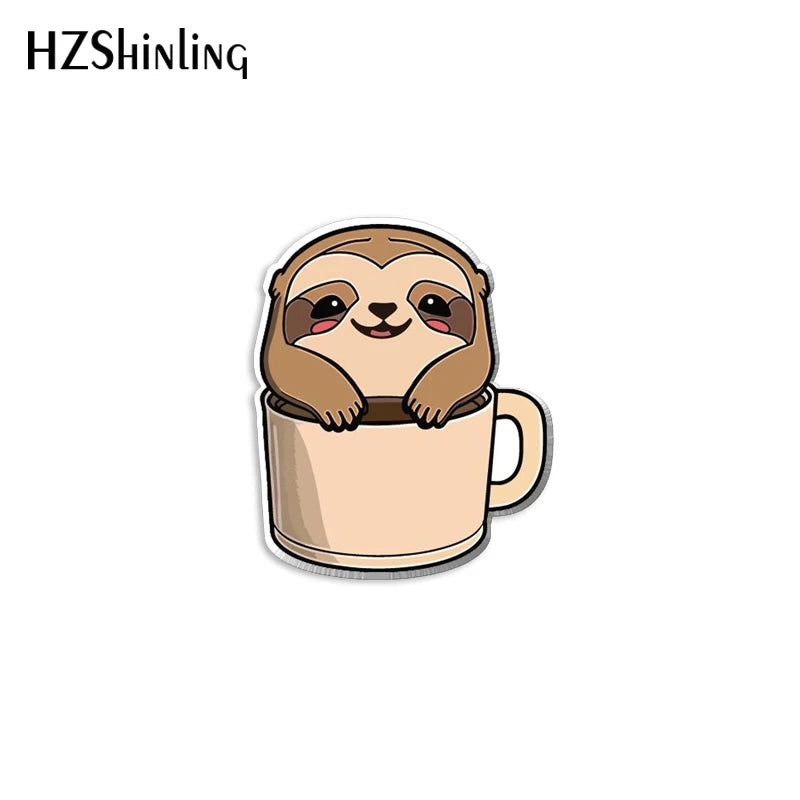 Sloth Acrylic Pin Badge
