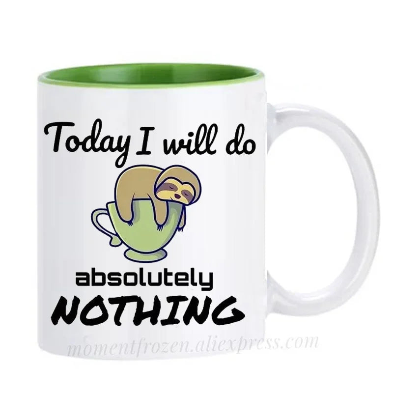 Today I Will Absolutely Do Nothing Sloth Mug