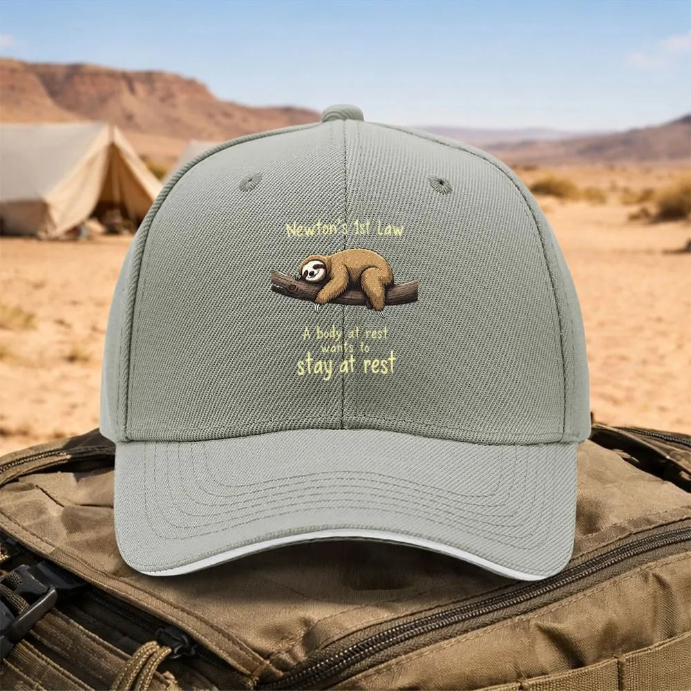 Newton's First Law Sloth Baseball Cap product photo 7