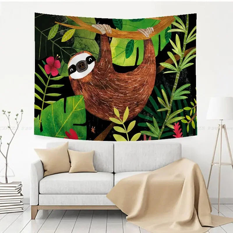 Hanging Sloth Wall Hanging Tapestry