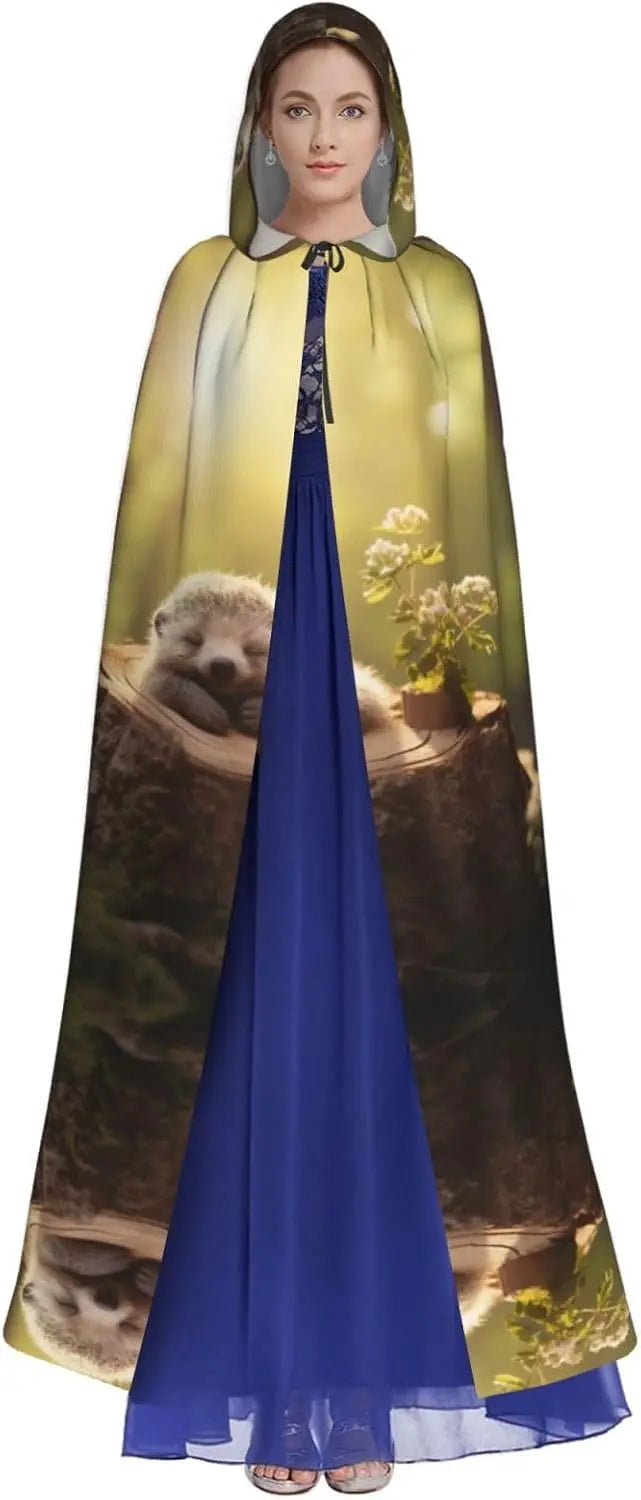 Sloth Design Long Hooded Cloak
