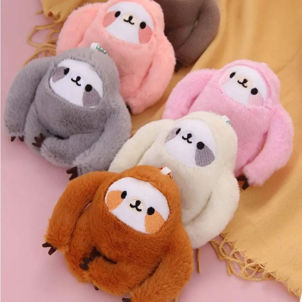 Plush Sloth Plush Keychain