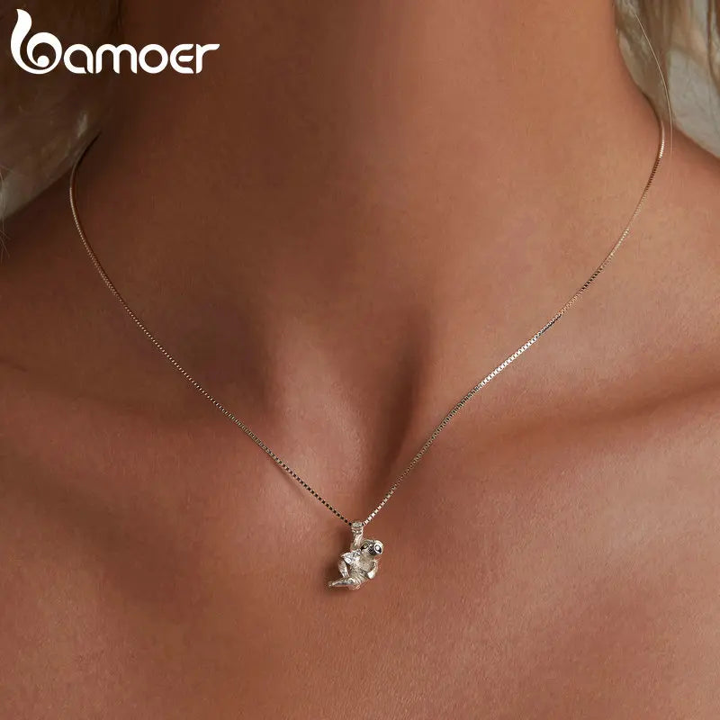 Sterling Silver Sloth Pendant Necklace