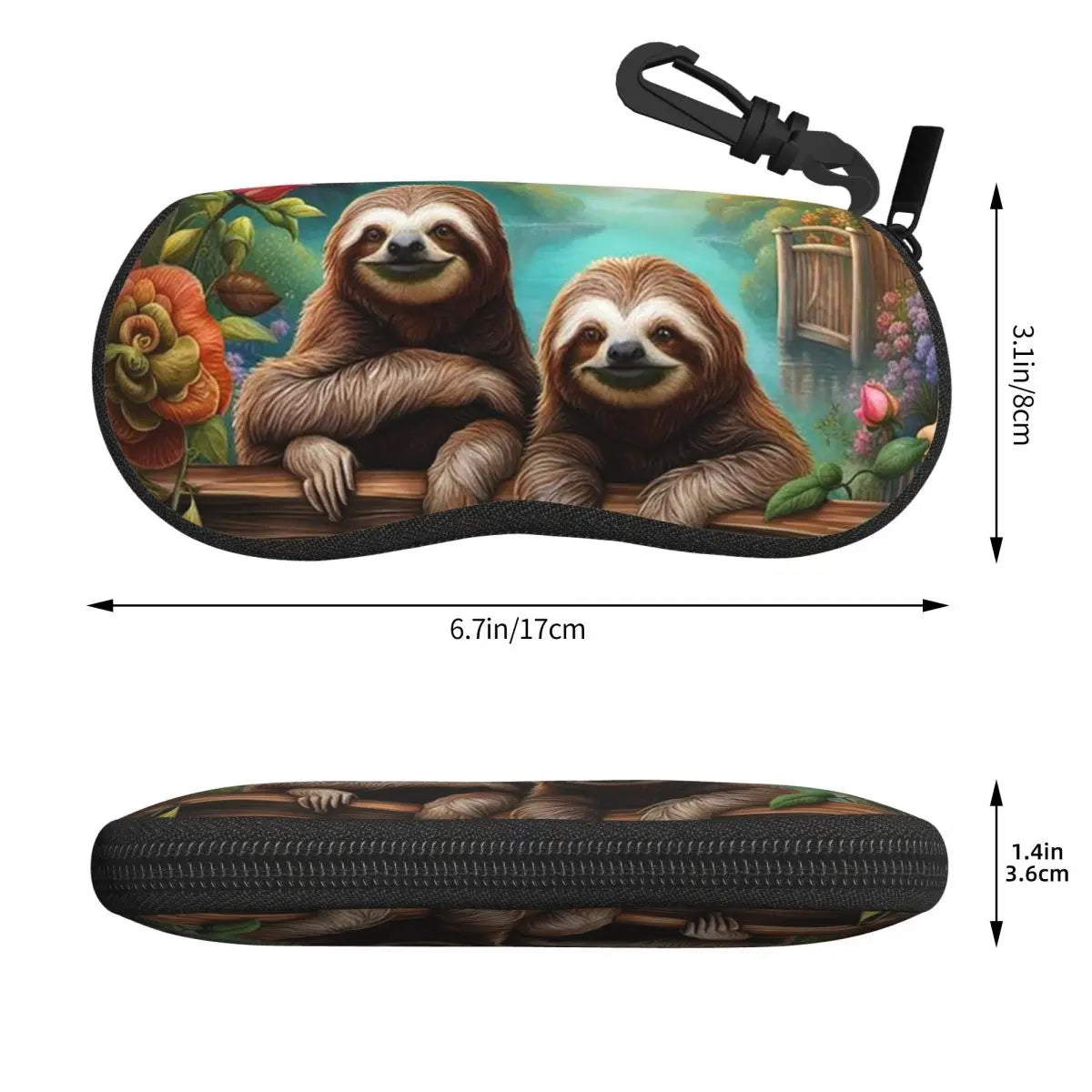 Sloth Print Glasses Case