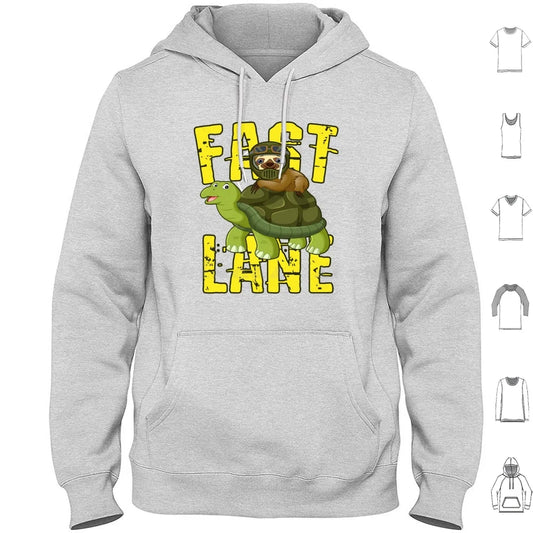 Fast Lane Sloth On Turtle Hoodie