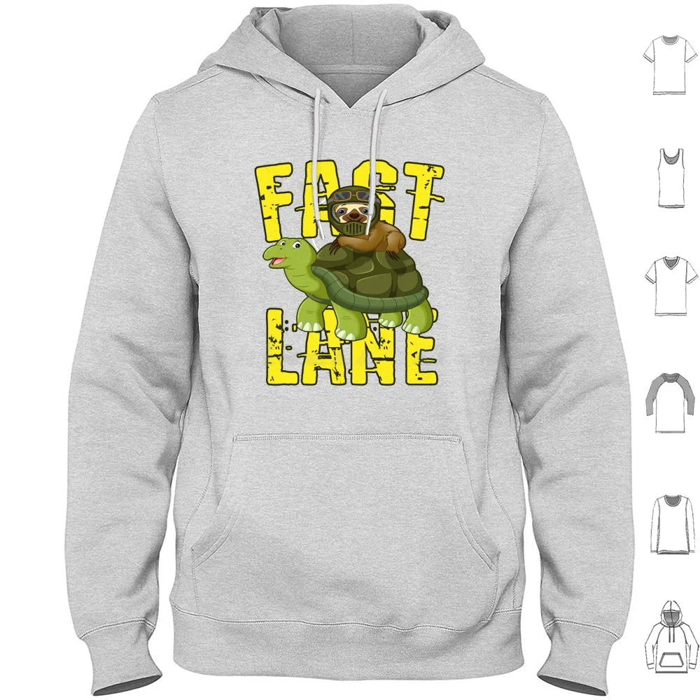 Fast Lane Sloth On Turtle Hoodie